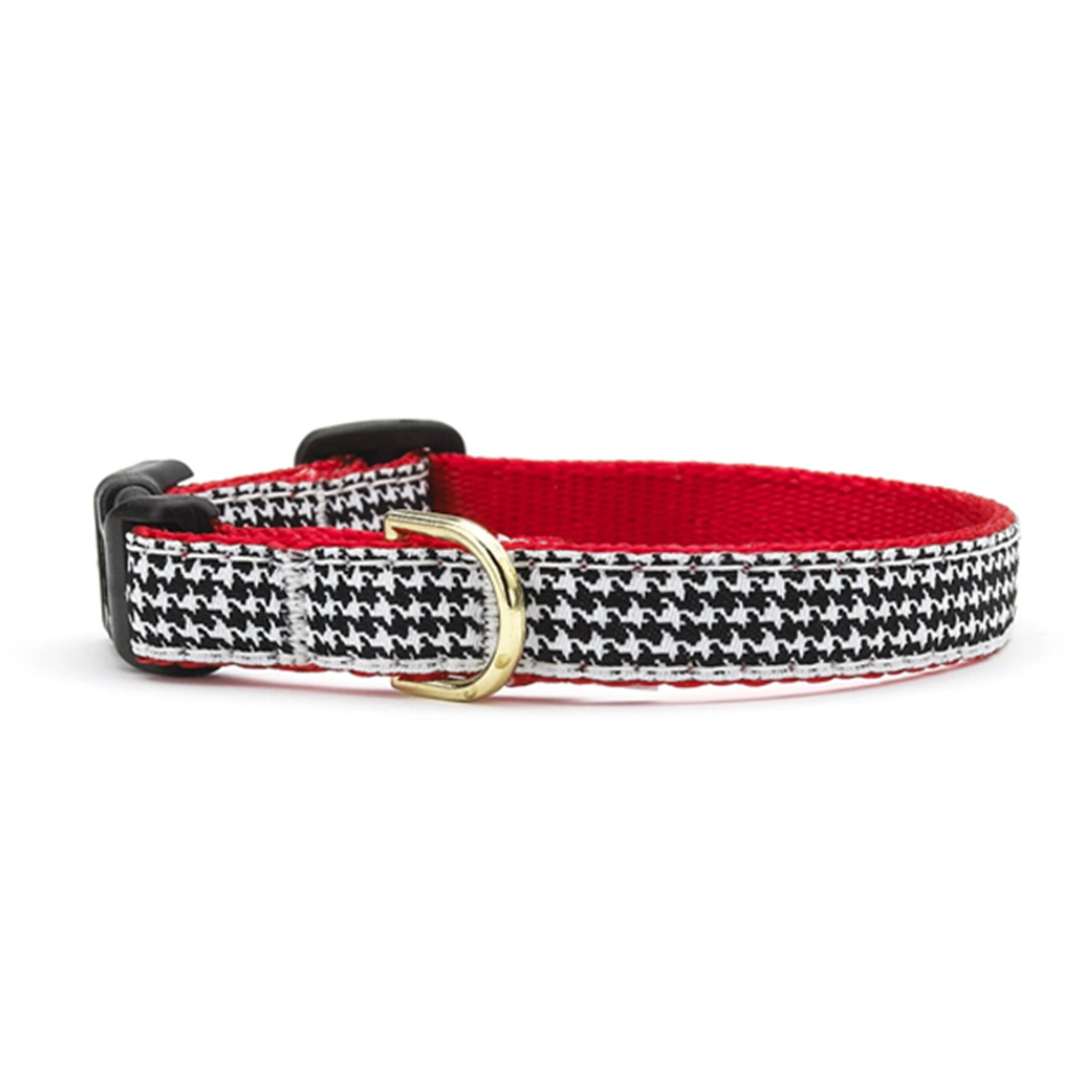 Classic Black Houndstooth Small Breed Dog Collar