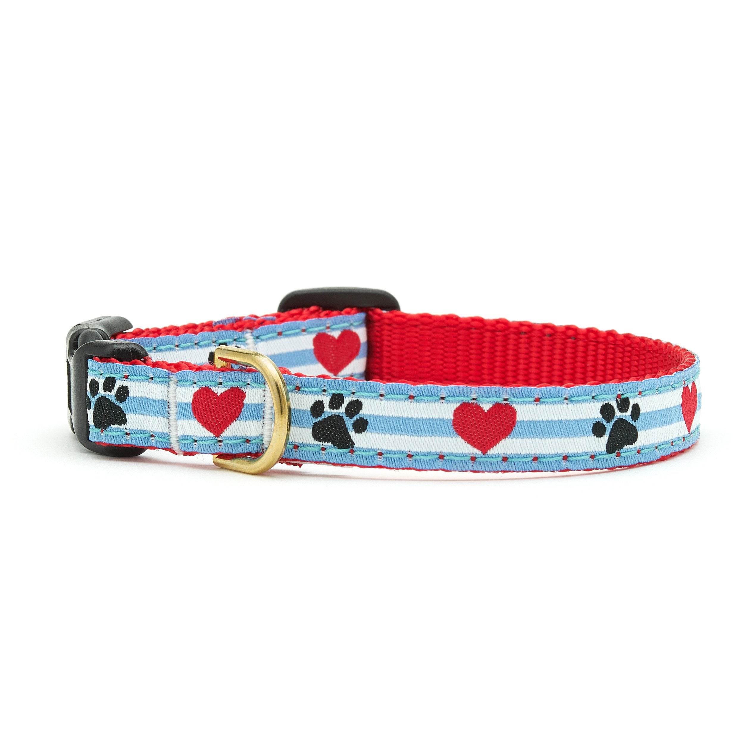 Pawprint Stripe Small Breed Dog Collar