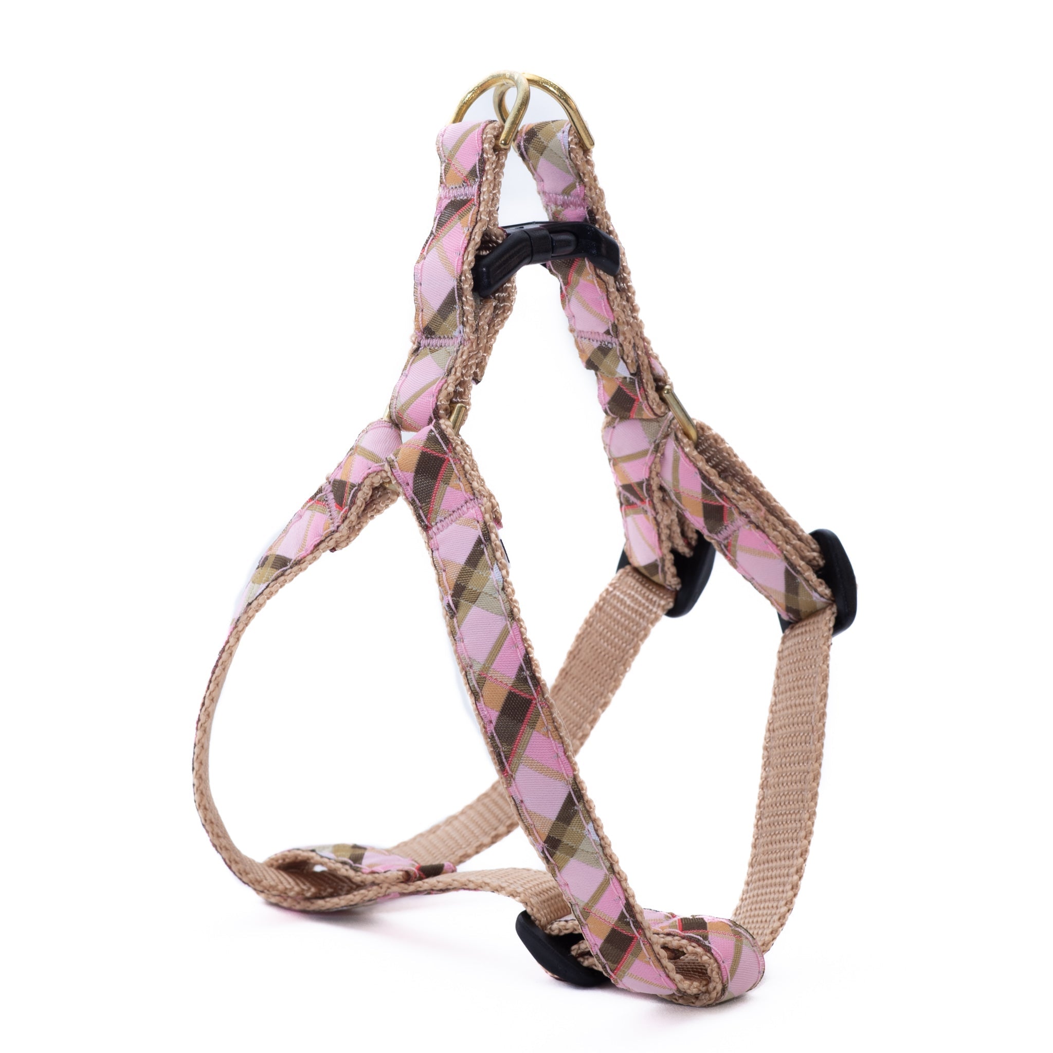 Pink Plaid Small Breed Dog Harness