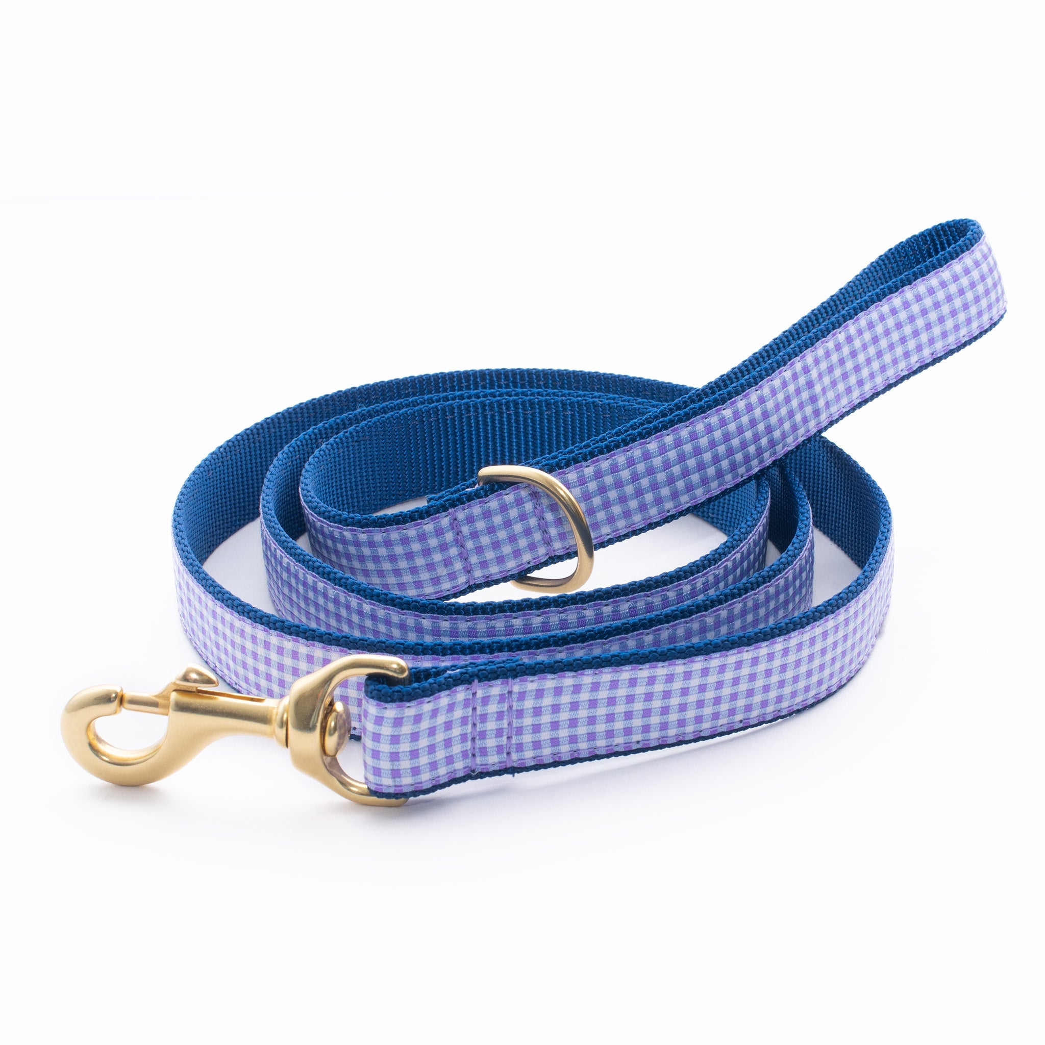 Purple Gingham Dog Lead