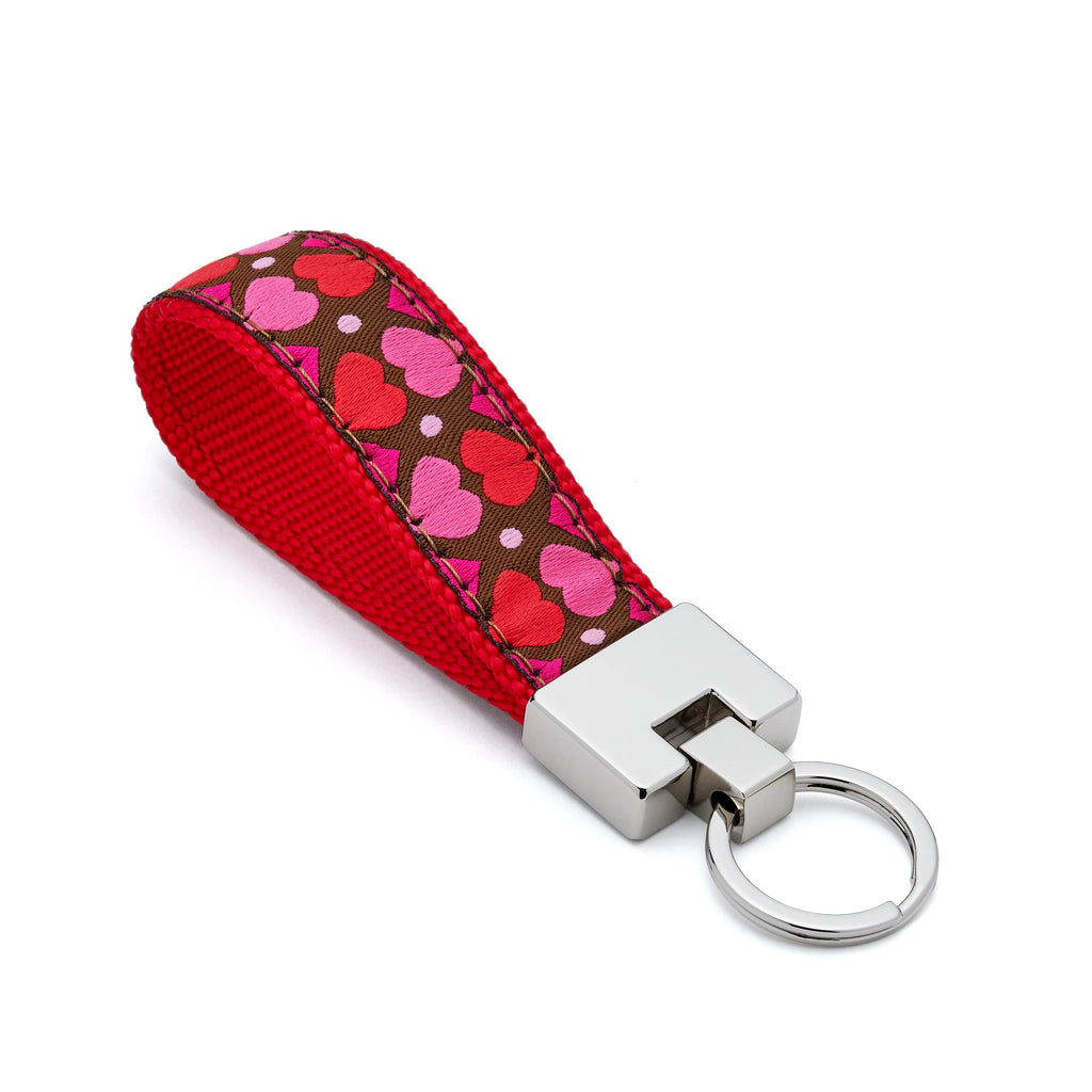 All Hearts Keychain valentine red pink silver hardware