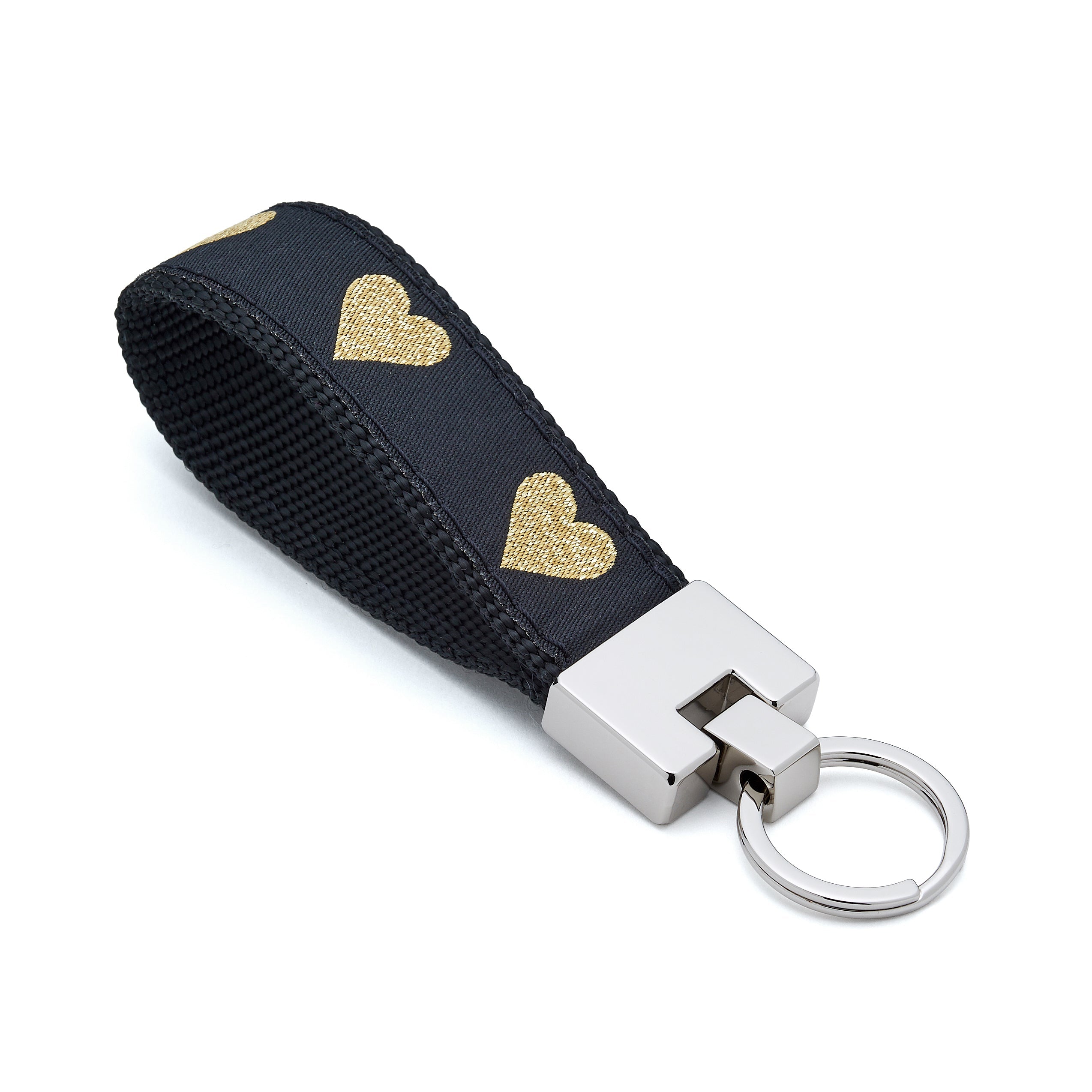 Heart of Gold Keychain Key Ring black love valentine