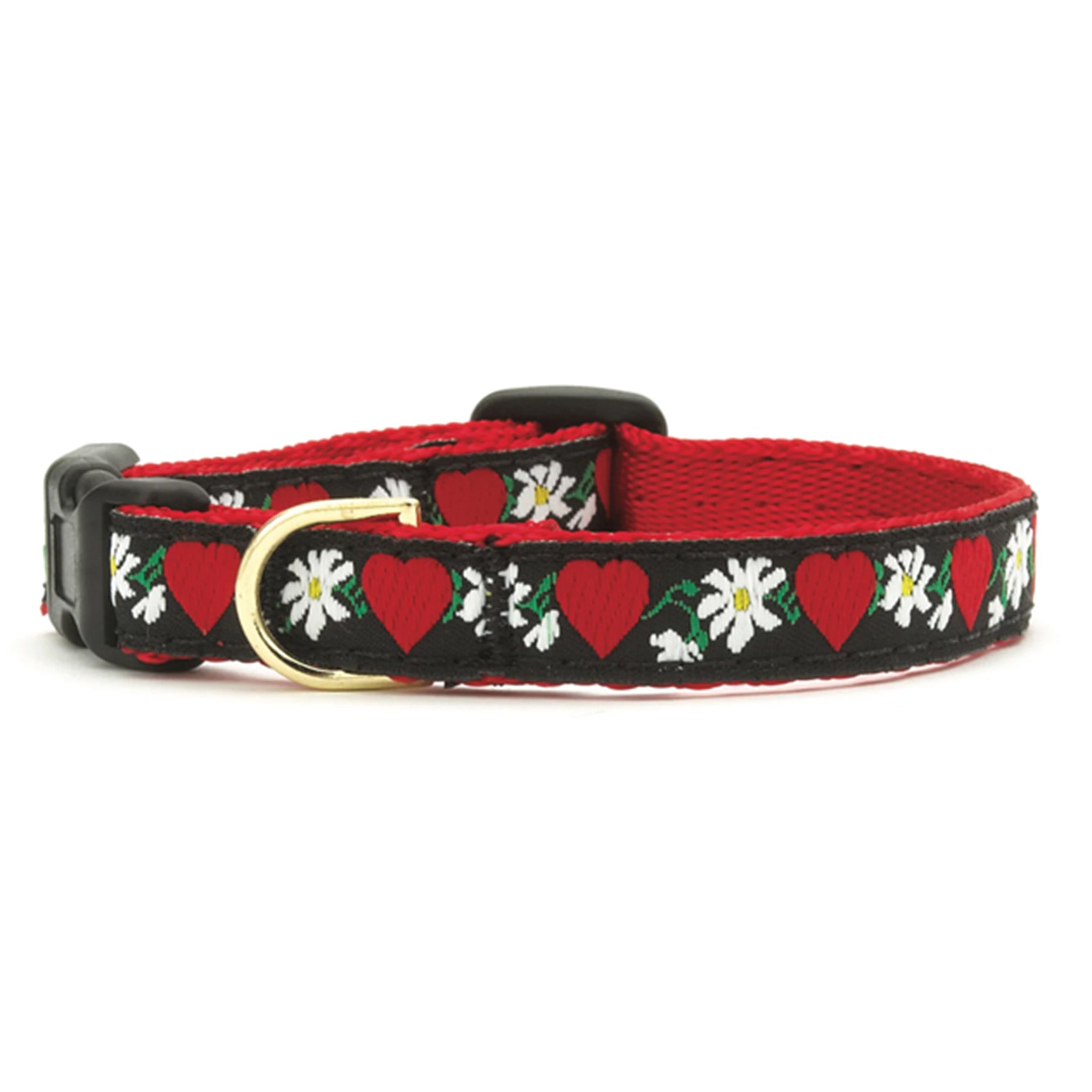 Hearts and Flowers Small Breed Dog Collar