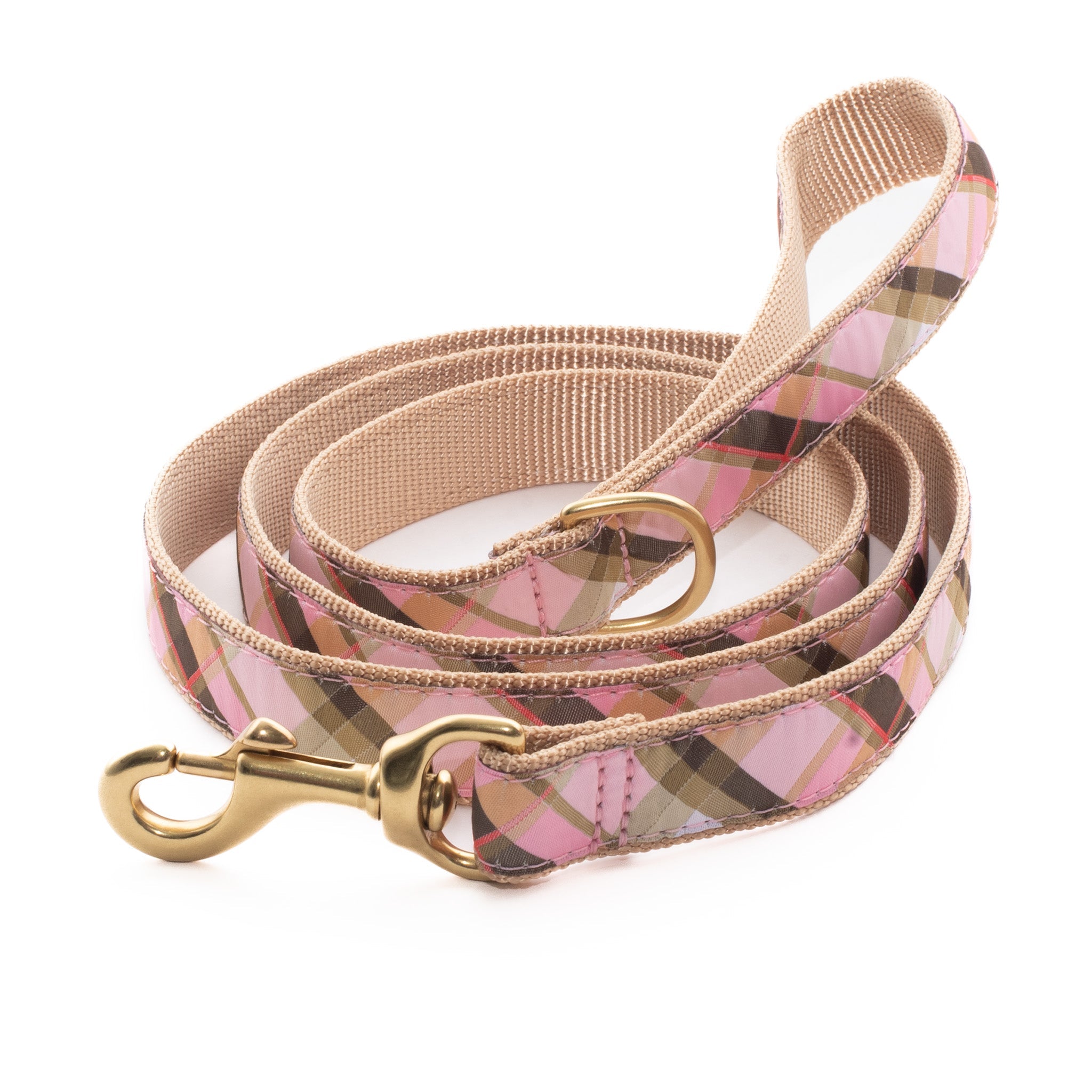 Pink Plaid Dog Lead