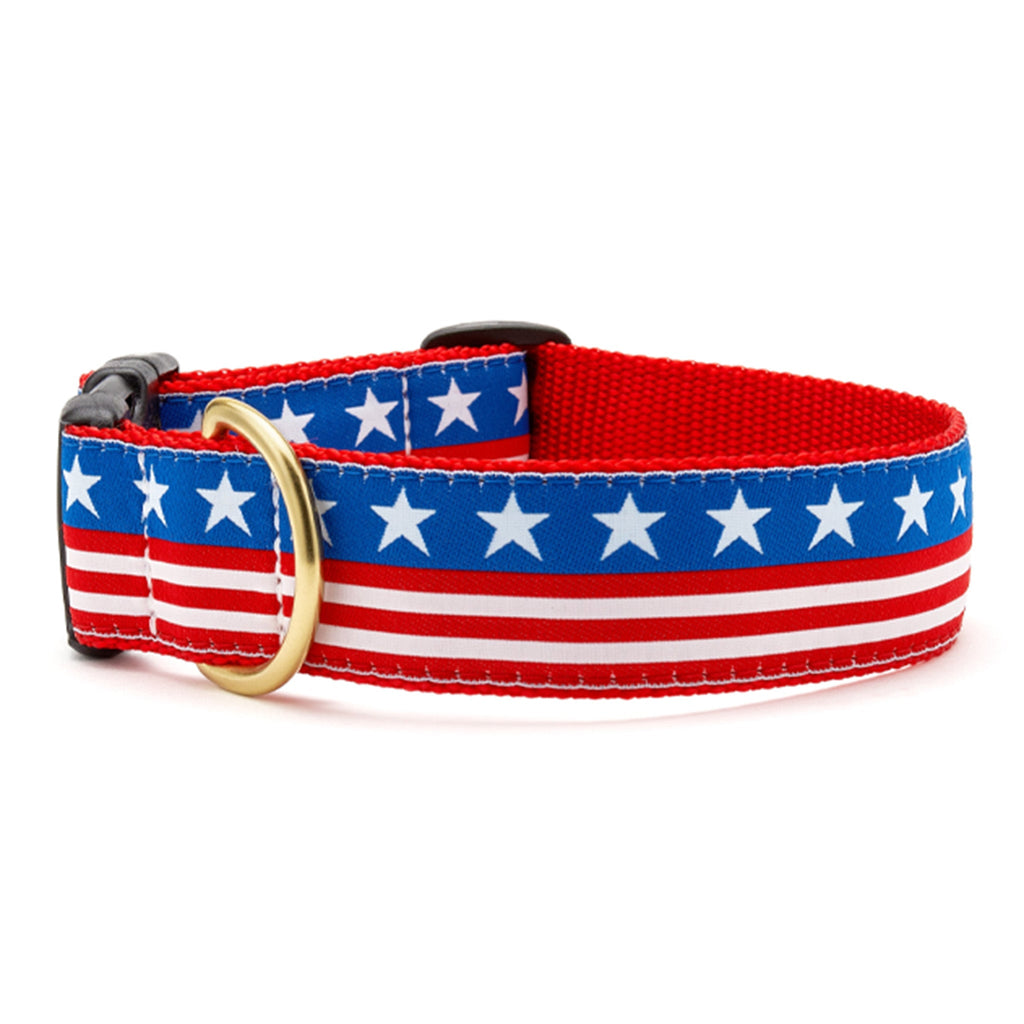 Stars and Stripes Extra Wide Dog Collar 1.5"