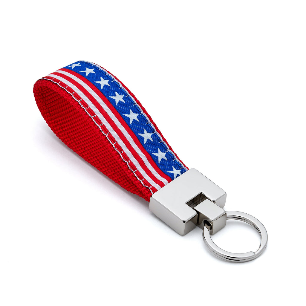 Keychain with American flag design on a white background fourth of july