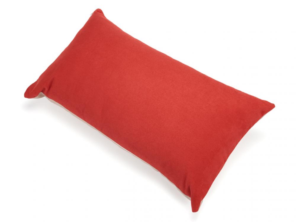 Red pillow on a white background